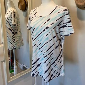 3 for $22 - Chico's Weekends by Chicos Aqua/Gray Tee - Chicos 1 (8-10)